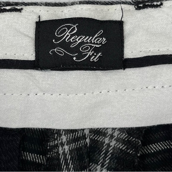 Zara Black And White Checkered Plaid Classic Regular Fit Trouser Pants - Picture 10 of 12